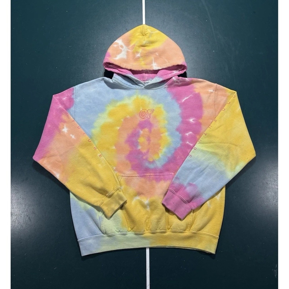 Odd Future Rainbow Tie Dye Hoodie Sweatshirt Medium Tyler The Creator Skateboard